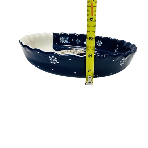 Snowman Christmas Themed Ceramic Pie Dish 10" St. Nicholas Square - Picture 6 of 6